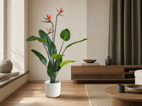 Strelitzia met bloemen - 120cm - In zwarte pot - Kunstplant - ARTIFICIAL