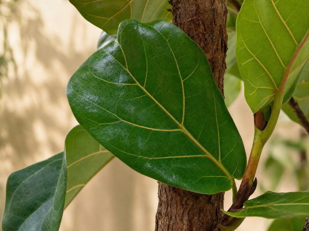 Ficus Lyrata blad close-up