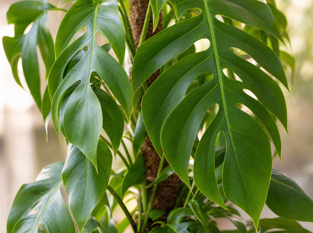 Monstera Deliciosa XXL - 140cm - ⌀27 - blad close-up