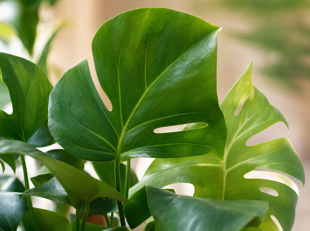 Monstera - 70cm - blad close-up