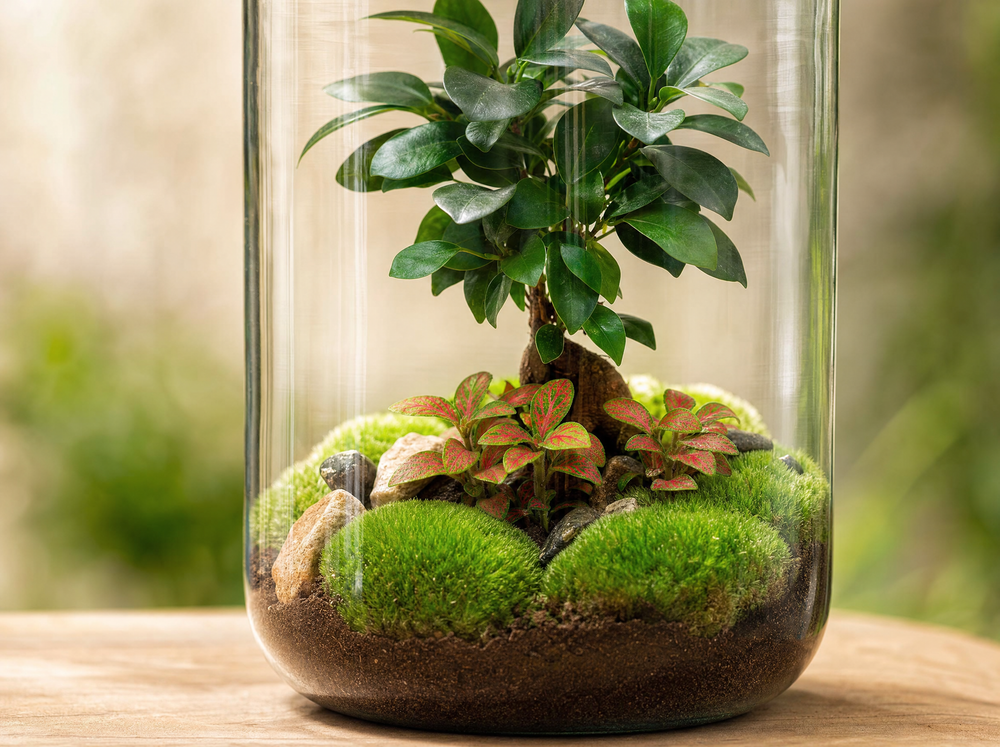 DIY terrarium - Sven Bonsai - ↕ 43 cm - Rake + Shovel + Tweezer + Scissors - detail
