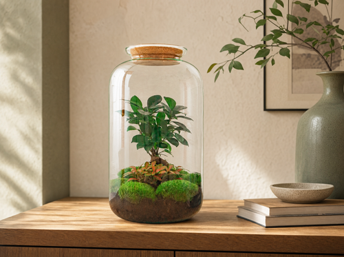 DIY terrarium - Sven Bonsai - ↕ 43 cm - Rake + Shovel + Tweezer + Scissors - interieur