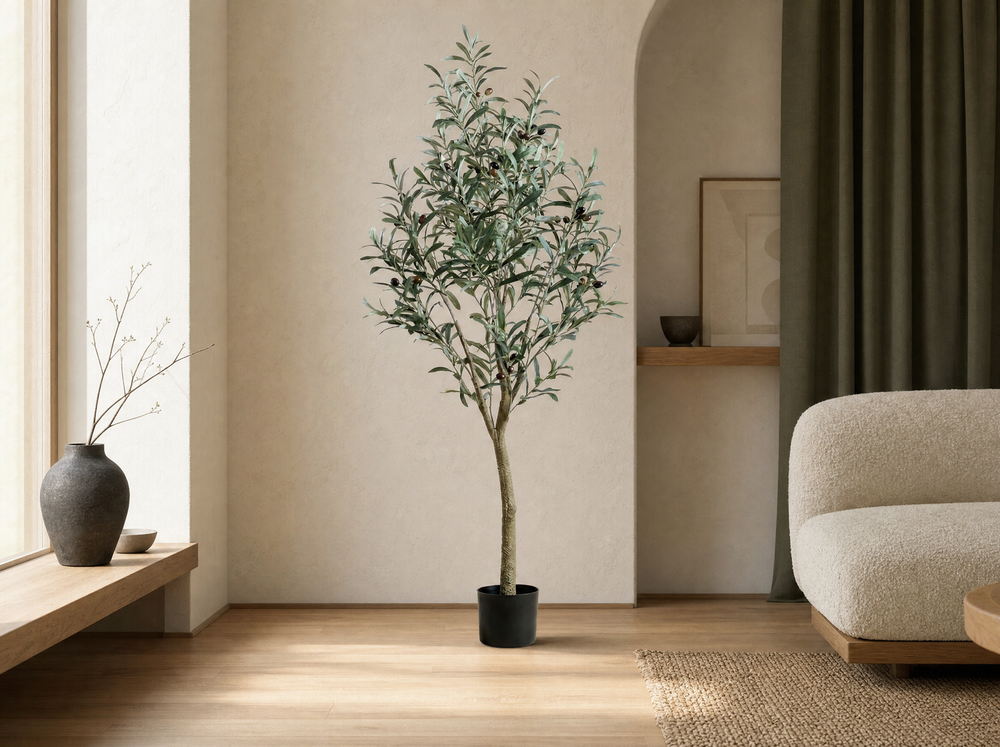 Kunst olijfboom in pot - Kunstplant - 140 cm - interieur