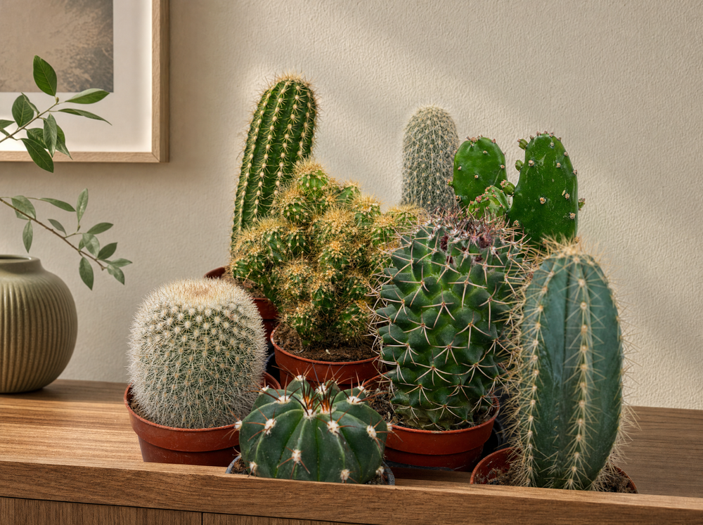 Cactus Set van 6 in Keramische Mini Potjes Madrid -  ↑ 8–12 cm - interieur