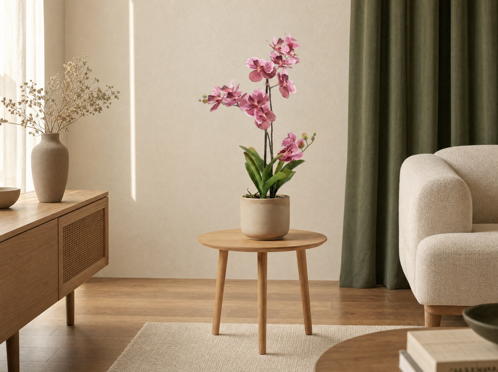 Orchidee Vanda kunstplant 60 cm - Oudroze - In pot - Artificial plant - interieur