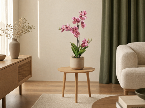 Orchidee Vanda kunstplant 60 cm - Oudroze - In pot - Artificial plant - interieur