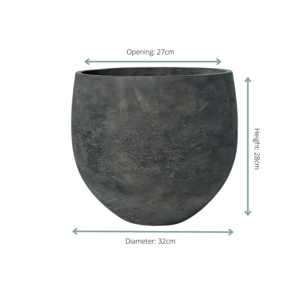 Pot Orb Black Washed - D32 x H28
