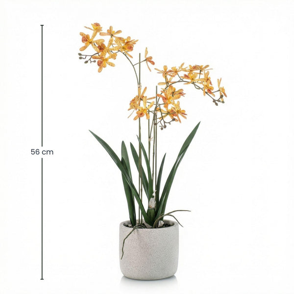 Renanthera Orchidee Geel & Oranje — 56 cm — Kunstplant