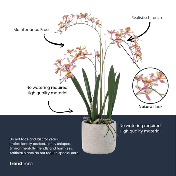Renanthera Orchidee Roze — 56 cm — Kunstplant