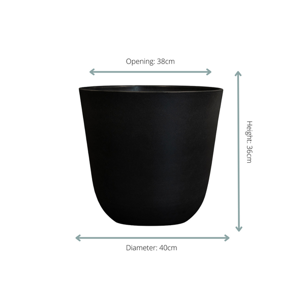 Pot Palermo zwart D40 x H36